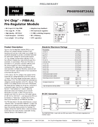 Datasheet V048F060T040 manufacturer Vicor